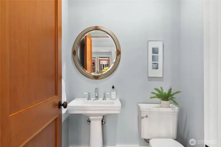 Powder room on main.