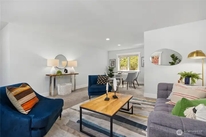 This oversized bedroom is staged a bonus/flex space, complete with walk in closet.