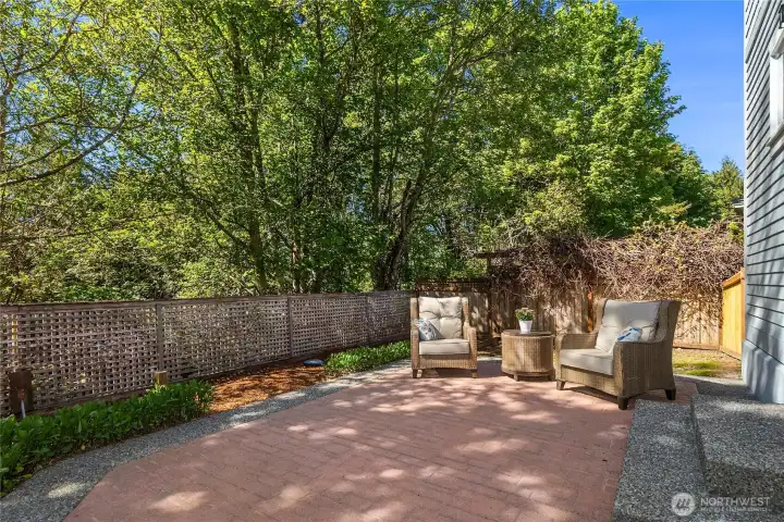Stamped concrete patio is a great place to relax.