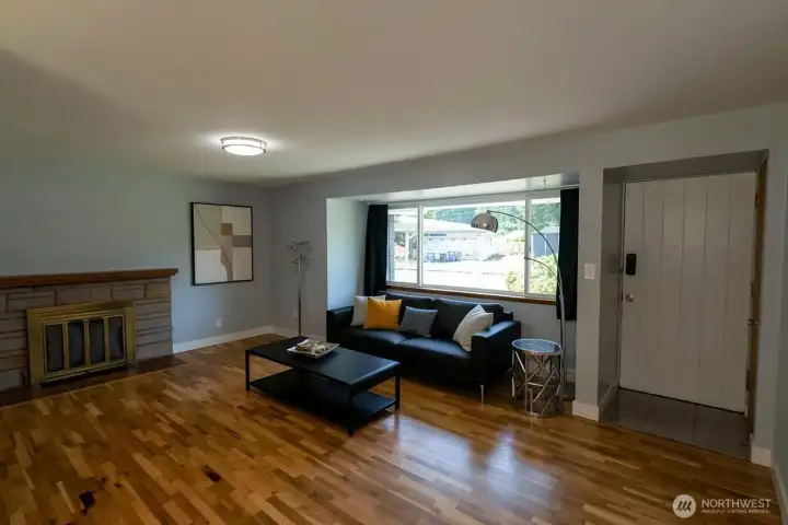 Living room view with Virtual Staging.