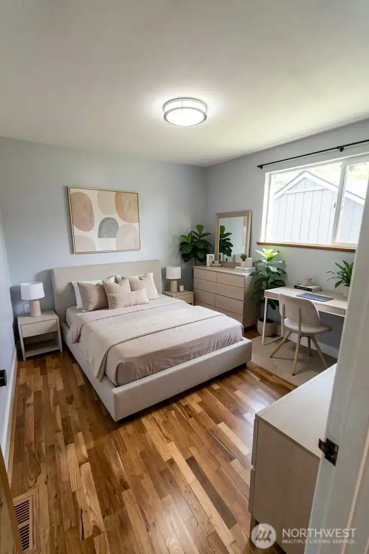 Bedroom #2, convenient ceiling fan for comfort year round. ***Virtually Staged***