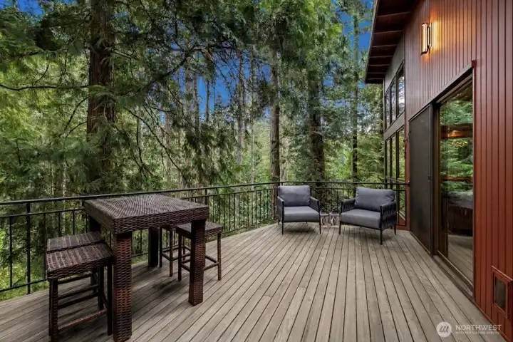 Private deck with 2 slidera