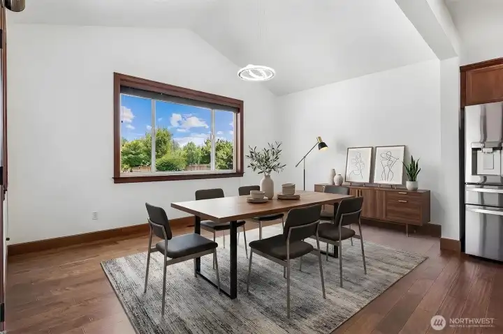 Dining room virtually staged. Dining room virtually staged.