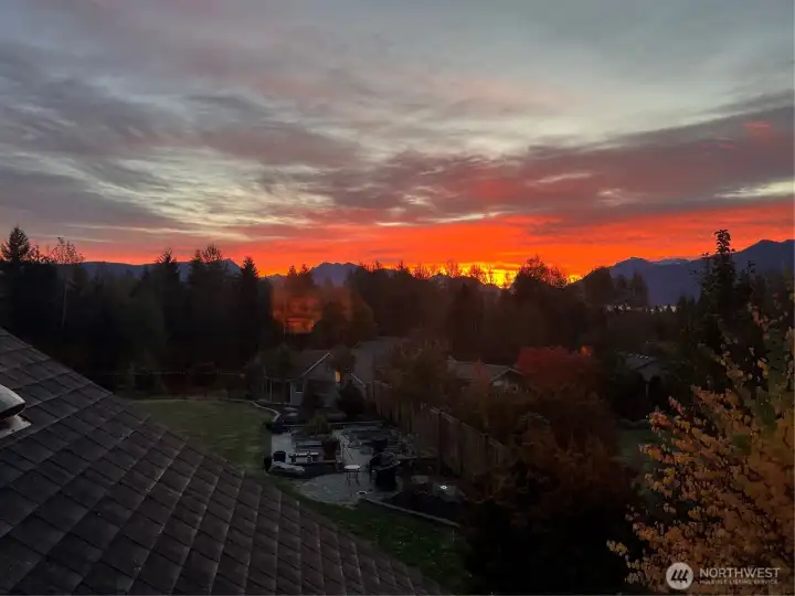 Homeowner's photo at sunset. Homeowner's photo at sunset.