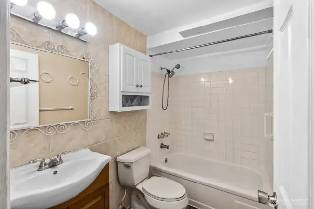 Full Bathroom with Vanity, Full Shower + Bathtub