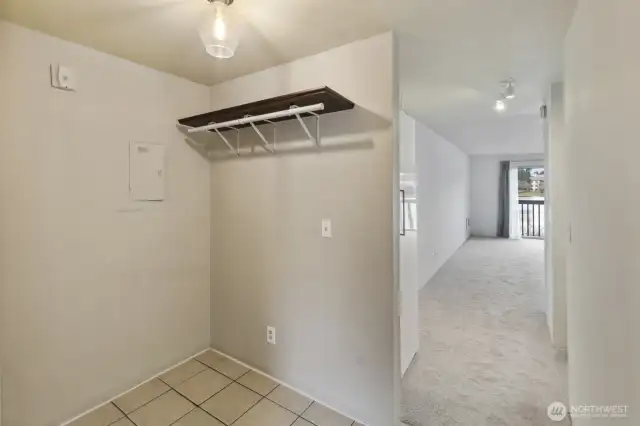 Large Entry Way Area to Hang up Coats and Store Shoes