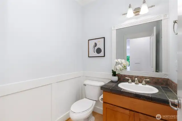 Powder room on main.