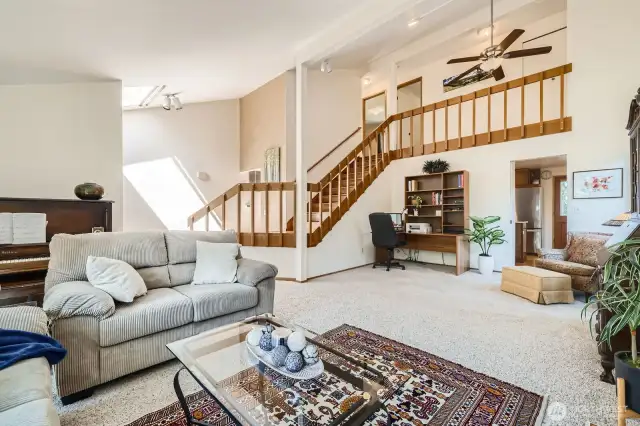 living room w/ stairs