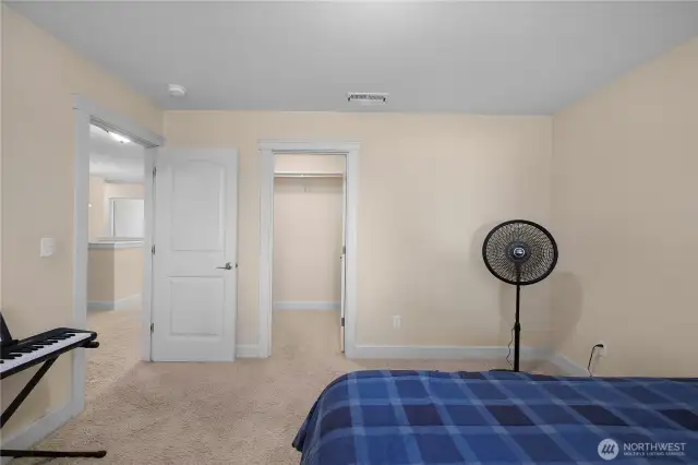 Guest bedroom #2 view to walk-in closet.