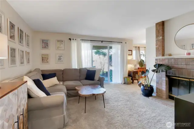 Living room that opens to covered patio