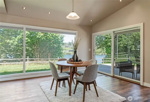 Dining room with slider to covered patio