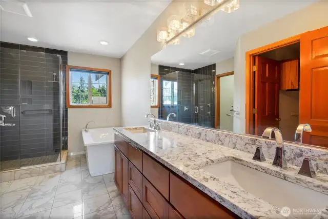 Large primary shower.