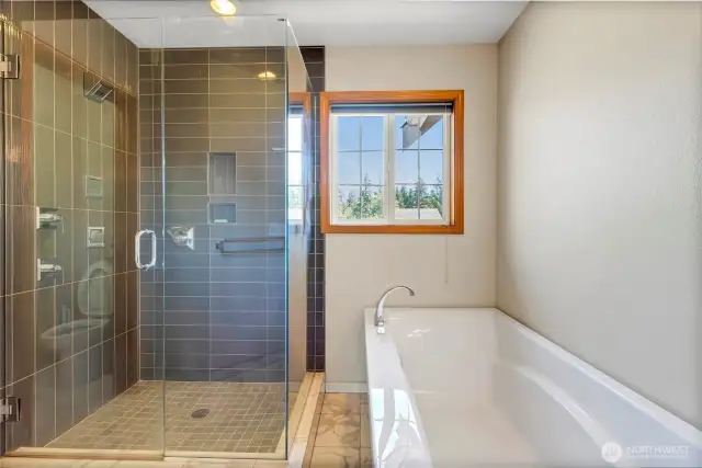 Large primary shower.