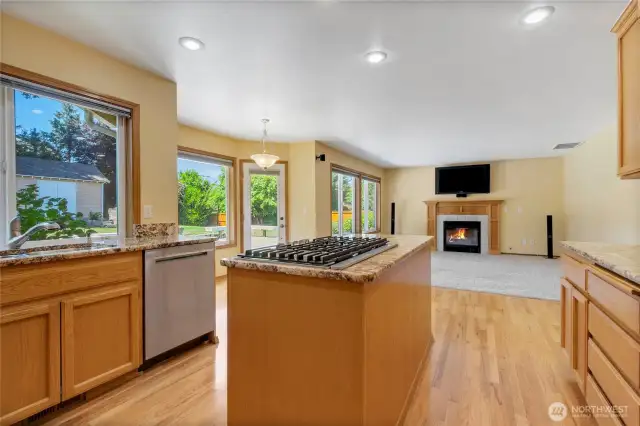 Kitchen looking into great room.
