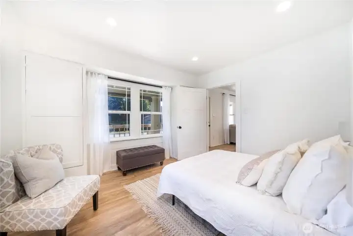 Master bedroom with built ins