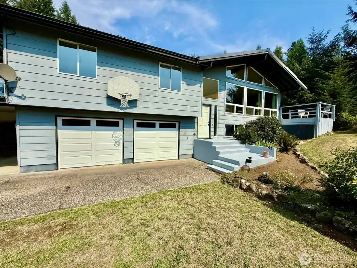 2-car garage with shop space.