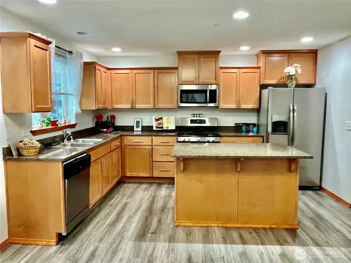 Very functional kitchen open to the living room