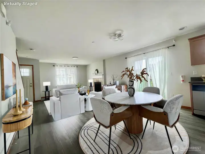 Virtually Staged Living/Dining Room