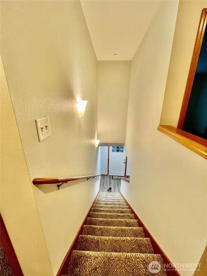 Carpeted Stairs to 2nd floor