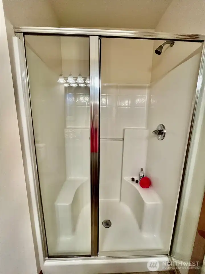 Primary bathroom with walk in shower