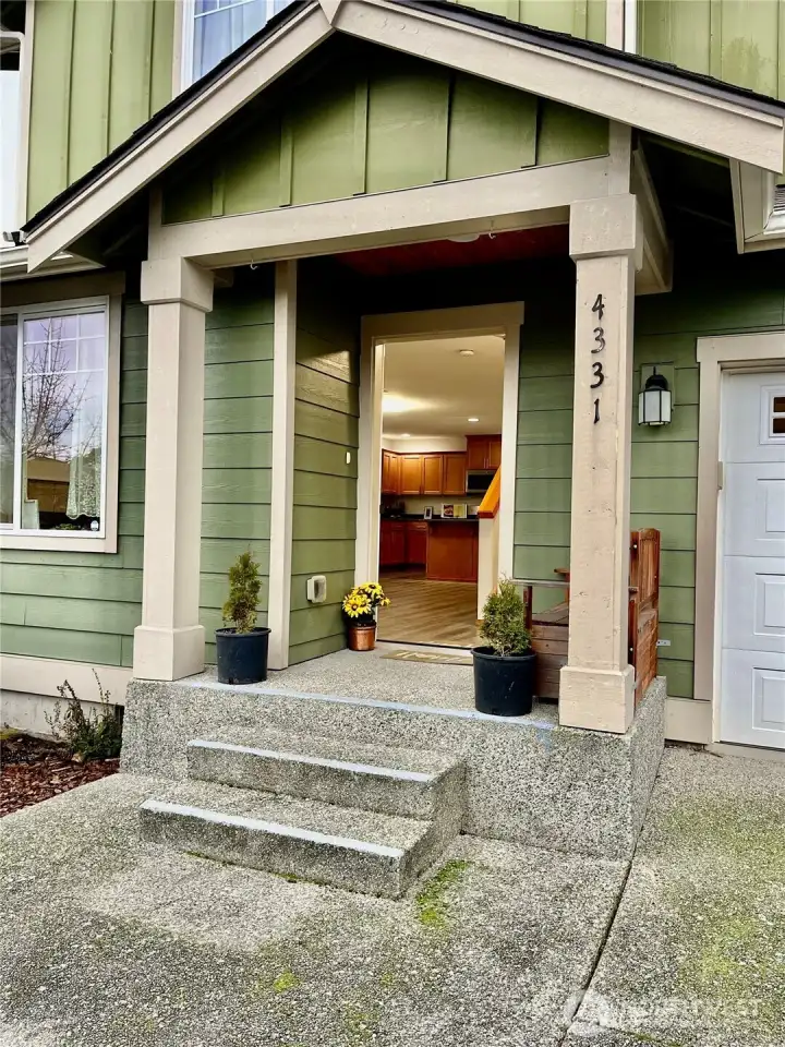 Inviting covered front entry — ready to call home