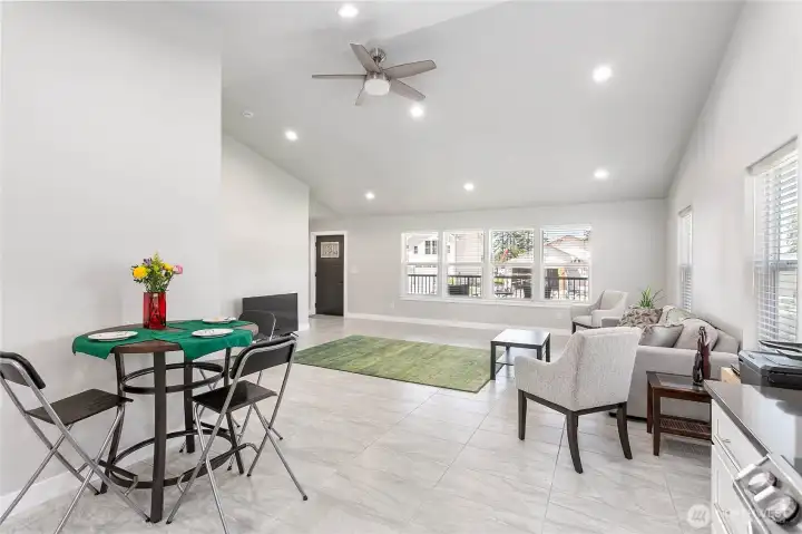 The home features ample accent lighting.