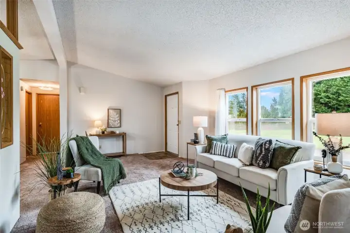 Enjoy the outlook to community park area from the living room windows.