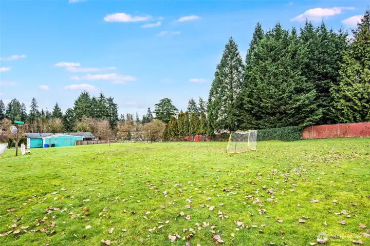 This open space play area is across from the home!