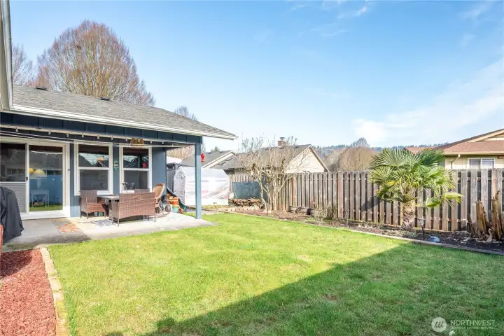 Beautifully landscaped backyard