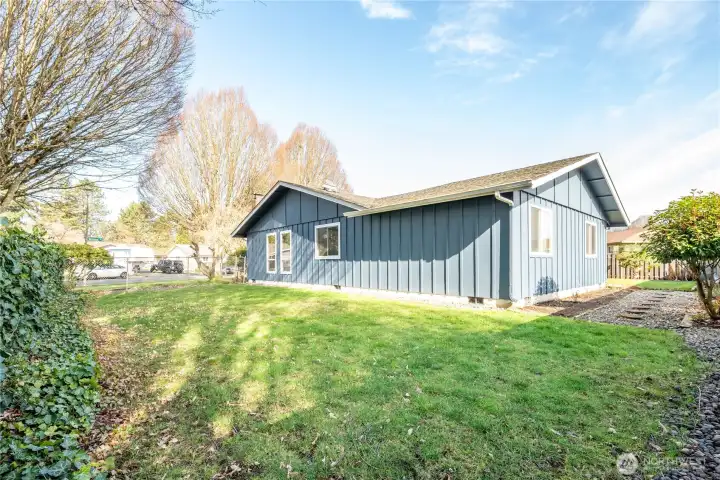 Side yard on corner lot