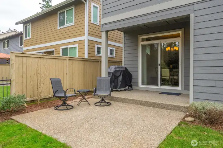 Covered patio just off the dining area plus an additional uncovered patio provide space for outdoor dining, relaxing, or soaking up the sun.