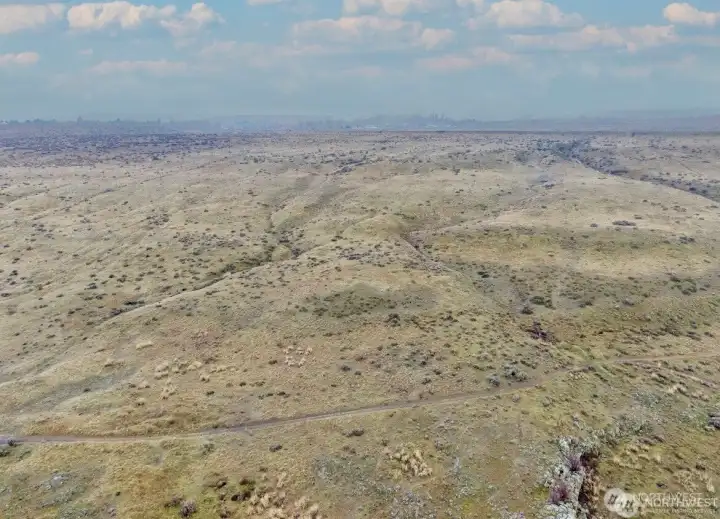 Aerial drone shot of land. Aerial drone shot of land.