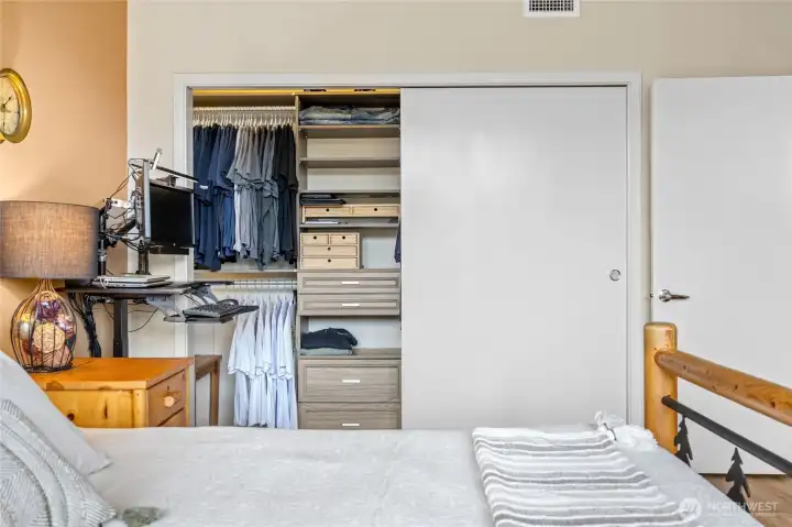 A custom closet system easily quadruples your wardrobe storage space.