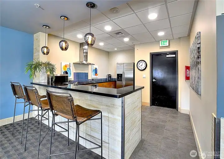 The lounge invites you to share food and beverage with friends and neighbors.