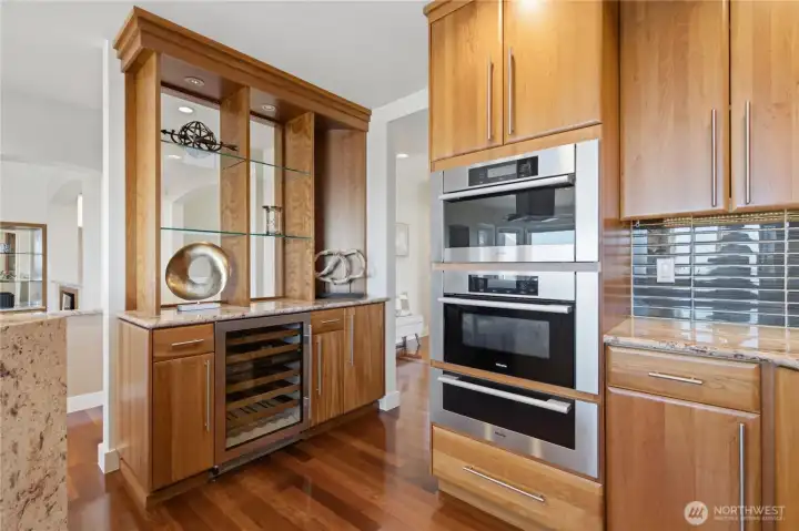 Wine cooler in kitchen. Wine cooler in kitchen.