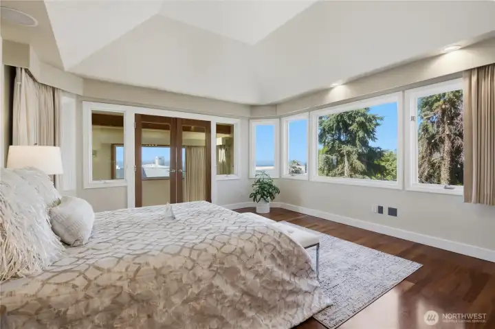 Primary bedroom on main floor with view! Primary bedroom on main floor with view!