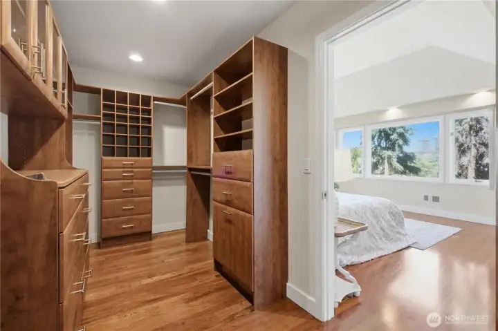 Large walk-in closet in primary suite. Large walk-in closet in primary suite.