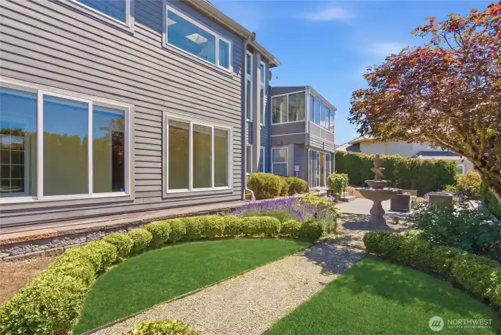Beautifully-landscaped backyard. Beautifully-landscaped backyard.