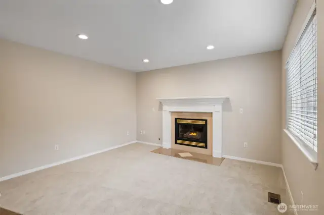 Family room with gas fireplace