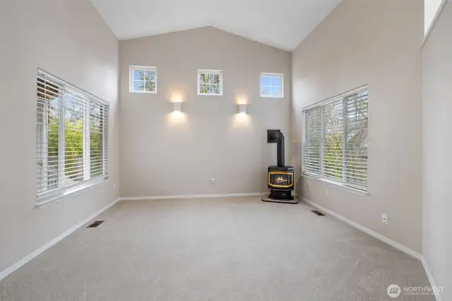 Living room with gas fireplace