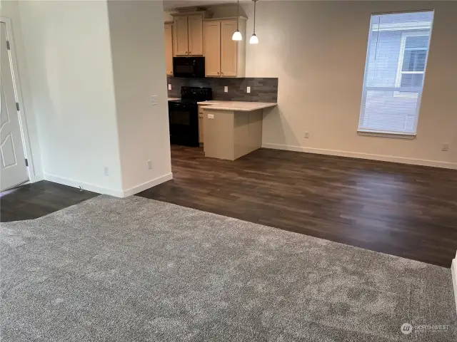 Looking at eating area/dining room from great room.