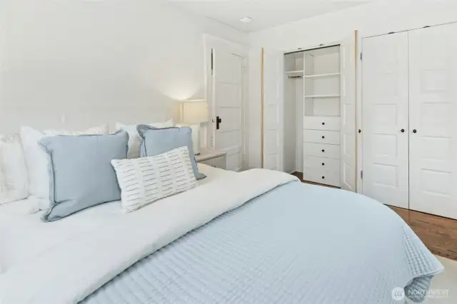Closets are found along the south side of the room - plenty of room for your wardrobe.