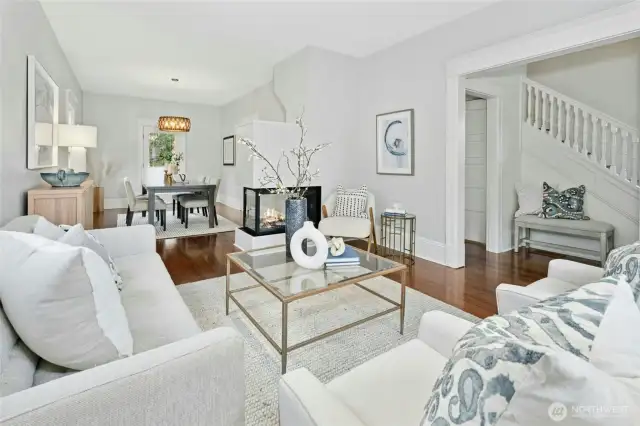 The gas fireplace offers a nice focal point and quickly takes the chill away on those crisp evenings.