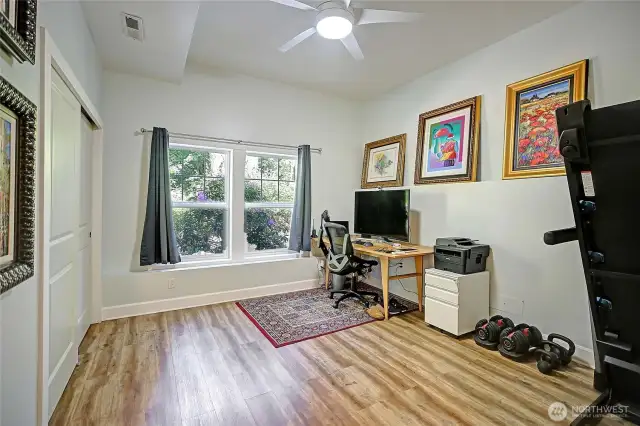 Bright and spacious guest bedroom.