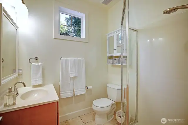 Guest bathroom is right off the guest bedroom.