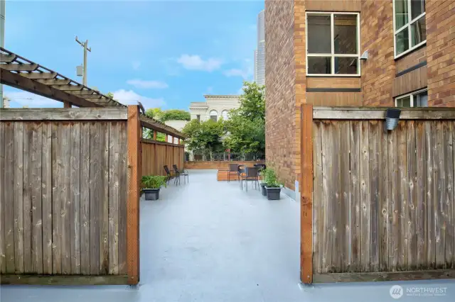 Community patio, recently renovated with bbq