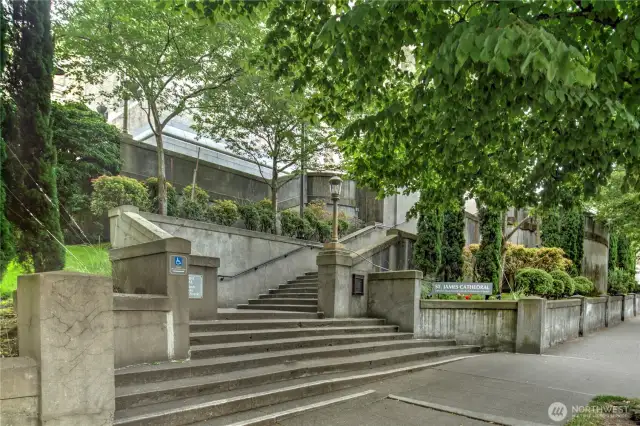 1 minute walk to St. James Cathedral