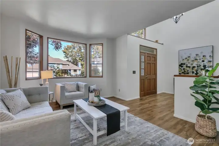 Bright entry with high ceiling