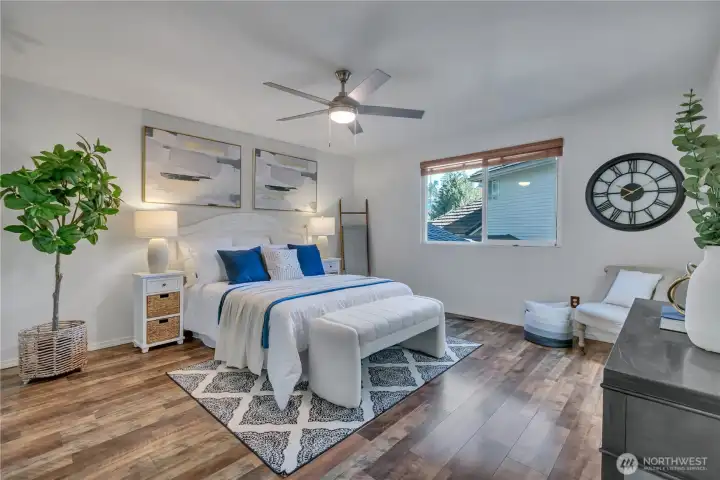 Spacious primary bedroom