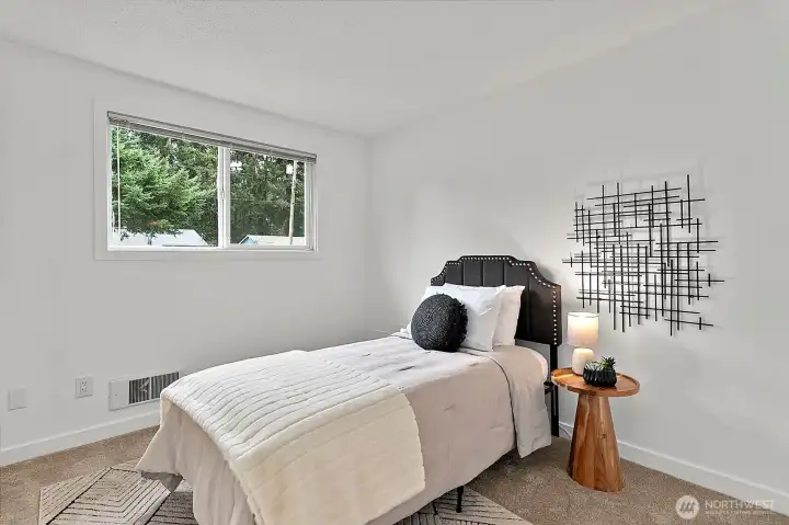 Light-filled bedroom.